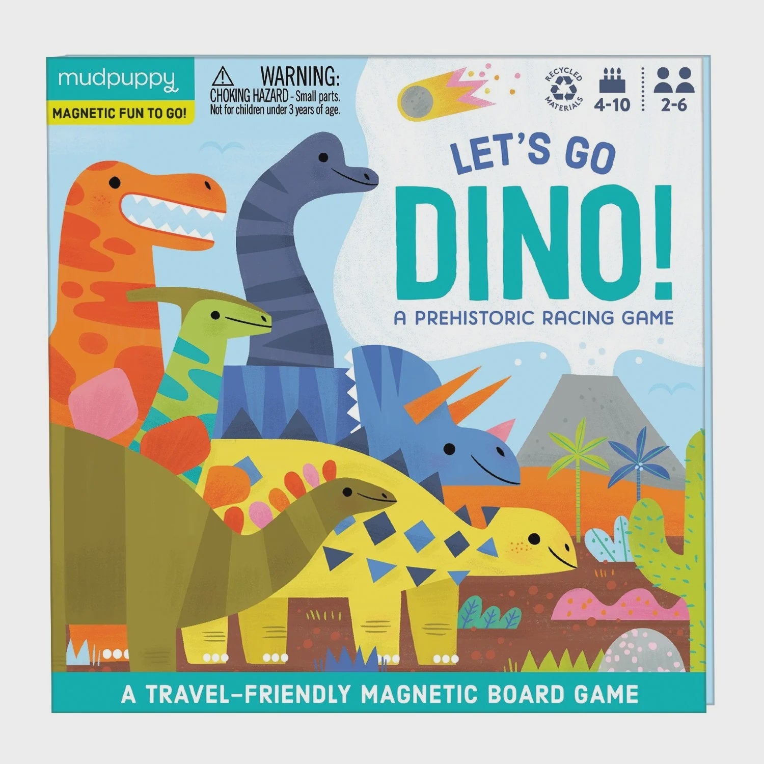 MUDPUPPY - Magnetic Board Game – Let's Go, Dinos!