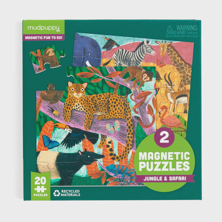 Mudpuppy - Magnetic Puzzle - Jungle Safari - 2 x 20 Pce