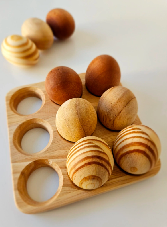 QTOYS Natural eggs with tray