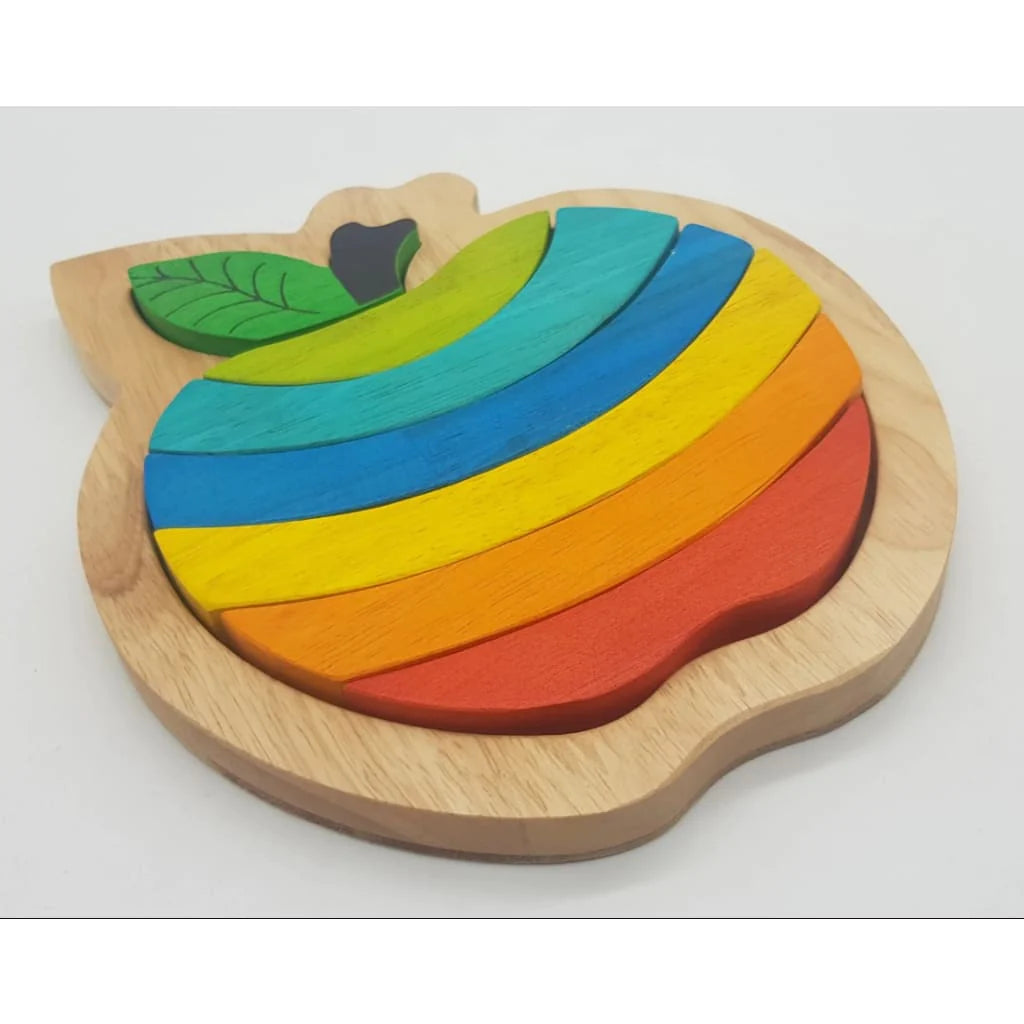 Qtoys - Delicious Apple - Colourful Chunky Wooden Puzzle