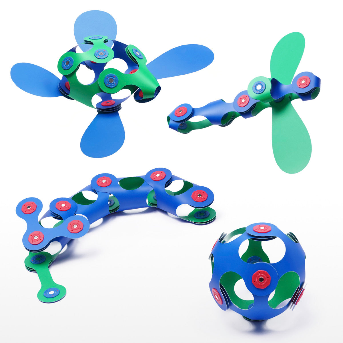 Clixo - Itsy Pack - Green/Blue - Magnetic Building