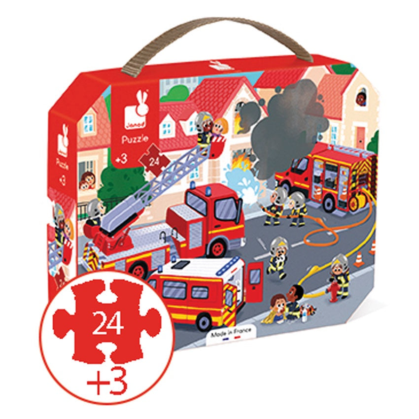 JANOD Suitcase Puzzle - Fireman Puzzle -24pc