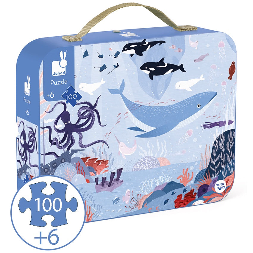 JANOD Suitcase Puzzle - Arctic Animals - 100 Piece