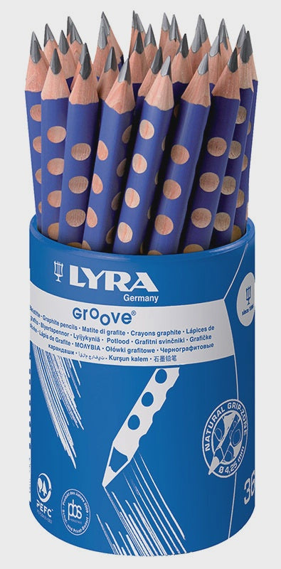 Lyra Groove Natural Grip Pencils - Graphite - Tub of 36