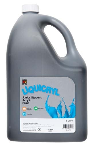 EC Jumbo Liquicryl Paint - 5Litre -  Black