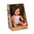MINILAND Doll Caucasian Girl - Brunette Hair 38cm Anatomically Correct Baby Doll
