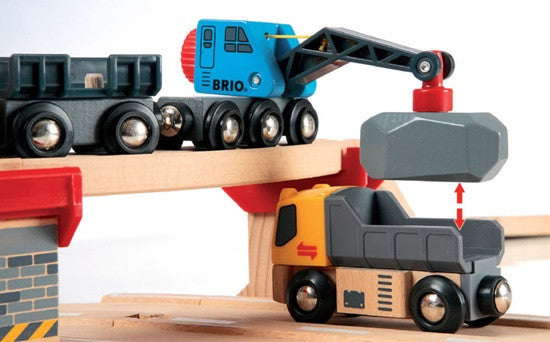 BRIO Train Set - Rail & Road Loading set -  322 Piece - 33210