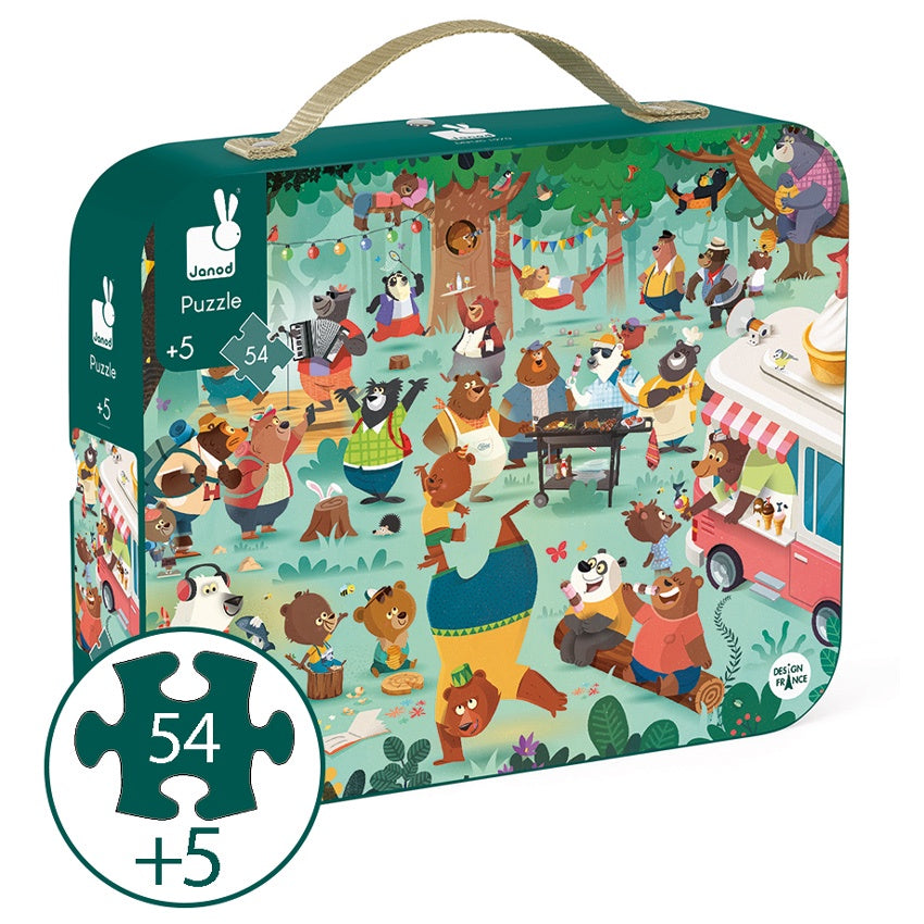 JANOD - Suitcase Puzzle - Bears - 54 Piece