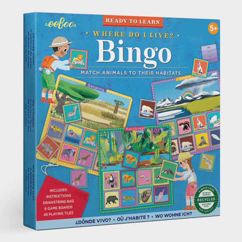Eeboo - Bingo - Where Do I Live - Board Game preschool