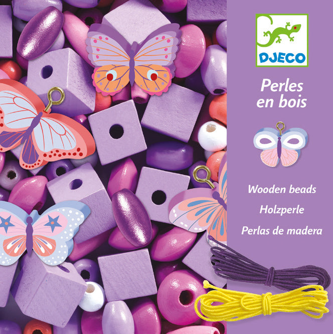 DJECO - Wooden Beads - Colourful Butterfly
