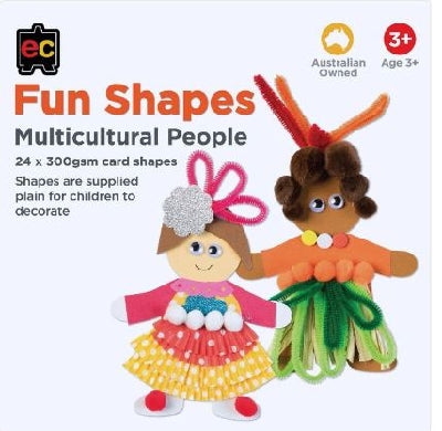 EC Fun Shapes Hand - paper Cut-outs Multicultura People -  24