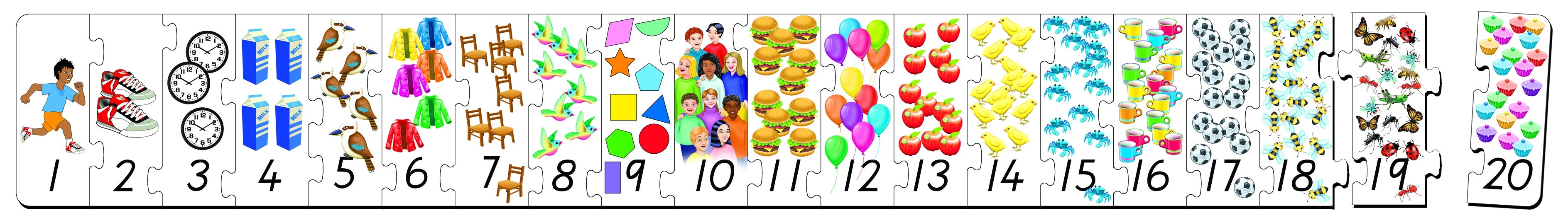 Tuzzle Counting 1 to 20 Objects 20pcs - Wooden