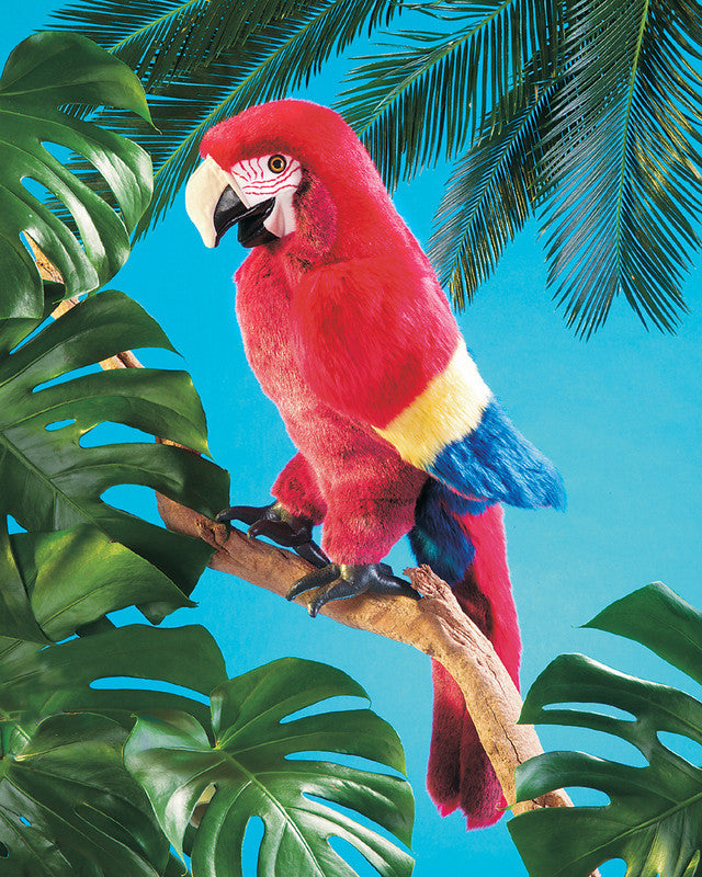 FOLKMANIS HAND PUPPET Scarlet Macaw