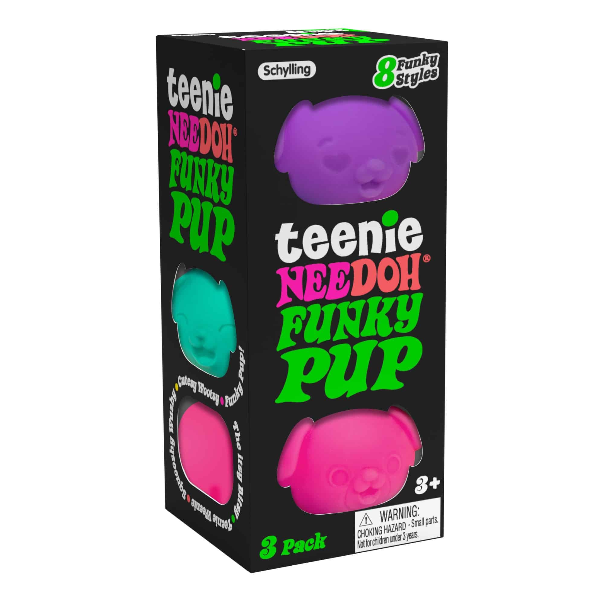 Schylling - NeeDoh - Teenie Funky Pup - 3 Pack - Sensory Tactile Fidget