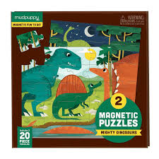 Mudpuppy - Magnetic Puzzle - Dinosaur  - 2 x 20 Pce