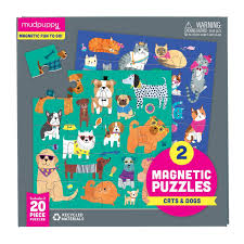 Mudpuppy - Magnetic Puzzle - Cats & Dogs  - 2 x 20 Pce