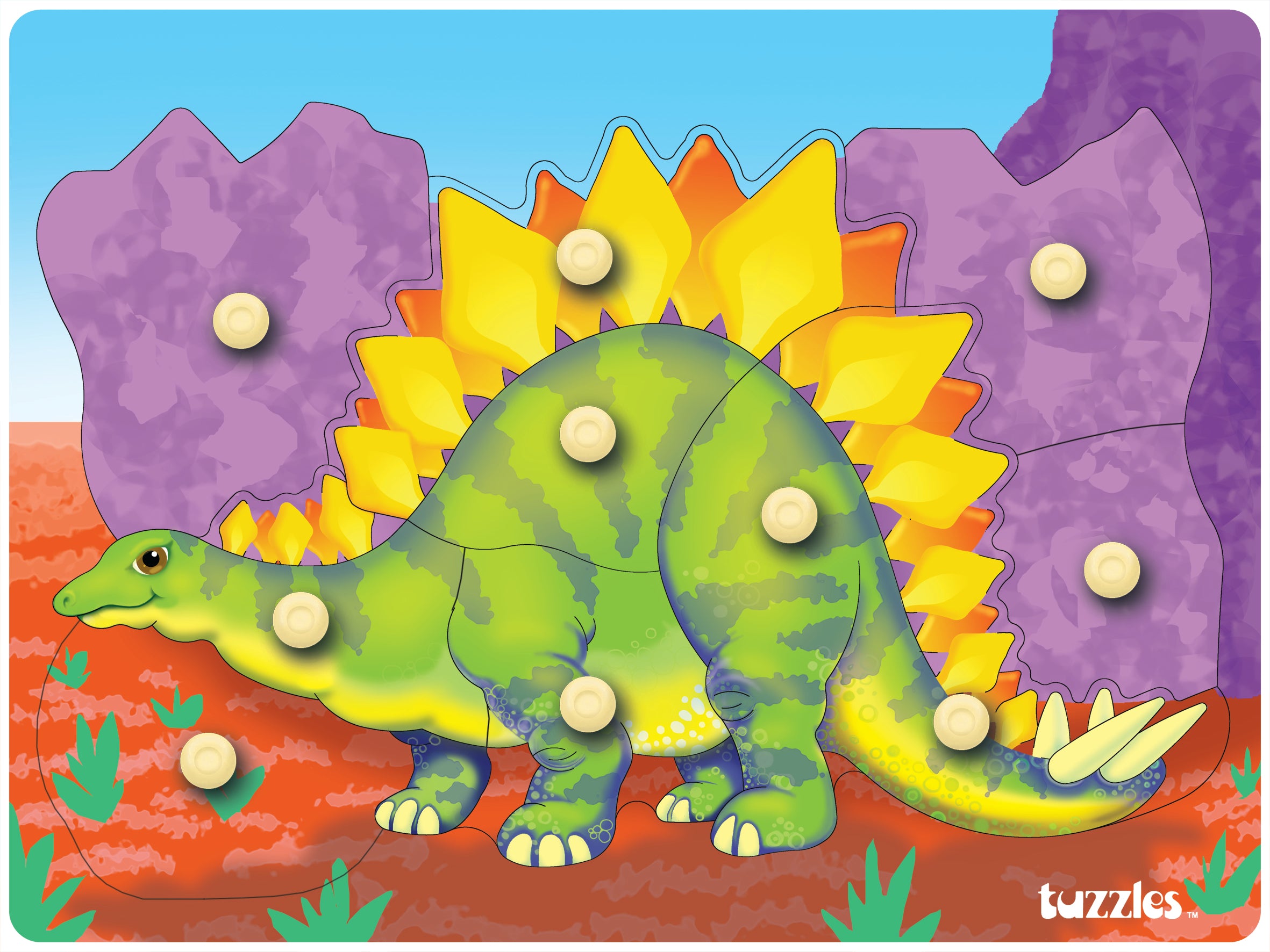 Tuzzles Stegosaurus Peg Puzzles 10pc