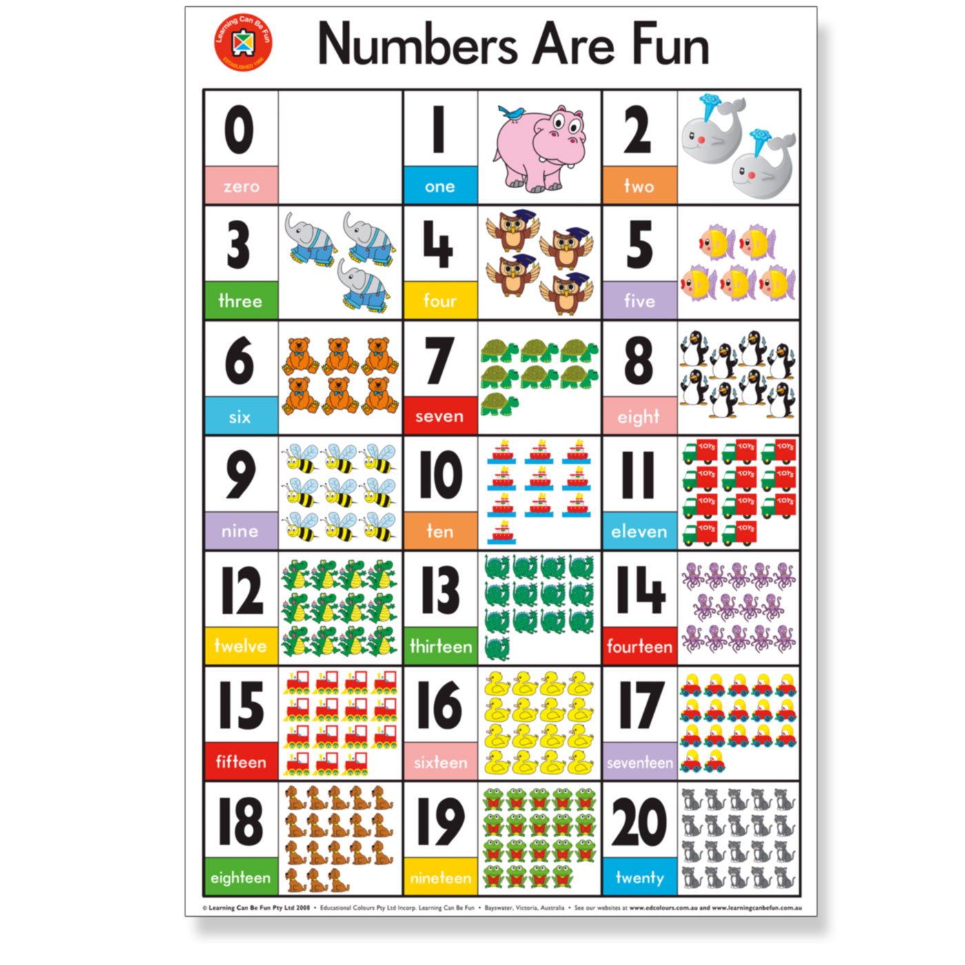 Learning Can Be Fun - Numbers Are Fun - Wall Chart