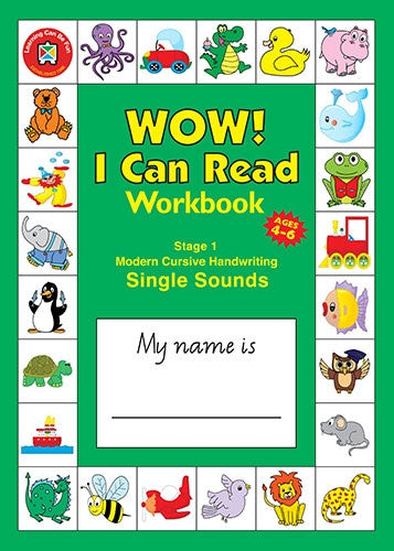Learning Can Be Fun - Wow! I Can Read - Workbook Stage 1 - Single Sounds Modern Cursive Master