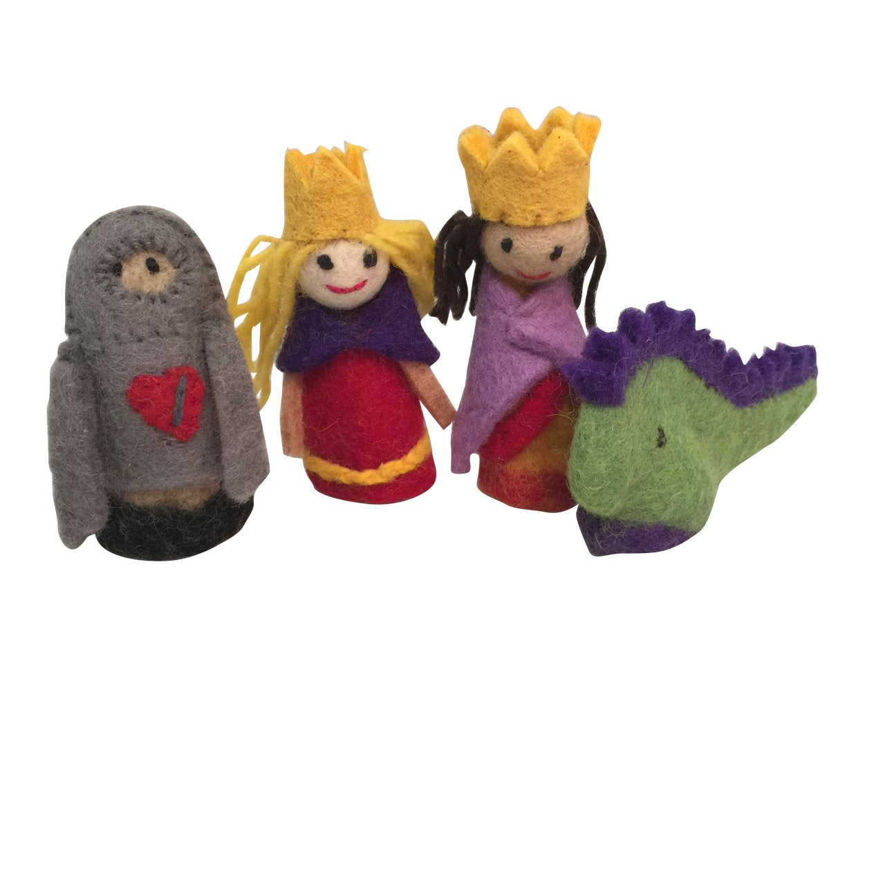 PAPOOSE Felt Finger Puppets Set of 4 - King Queen