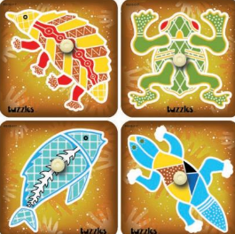 Tuzzles Aboriginal  Set of 4 Peg Puzzle