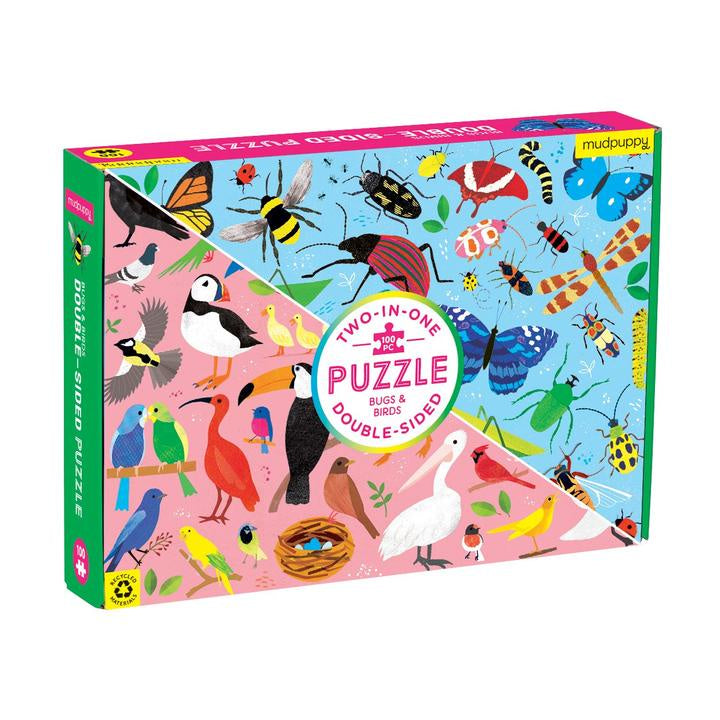 Mudpuppy 100 Pc Double-Sided Puzzle - Bugs & Birds