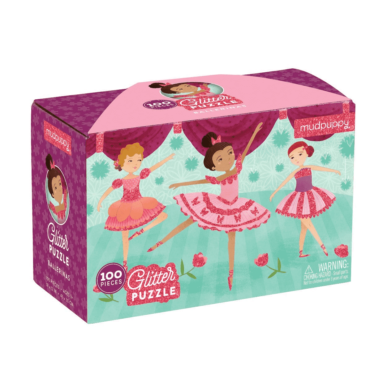 Mudpuppy -  Glitter Puzzle - Ballerinas - 100 Piece