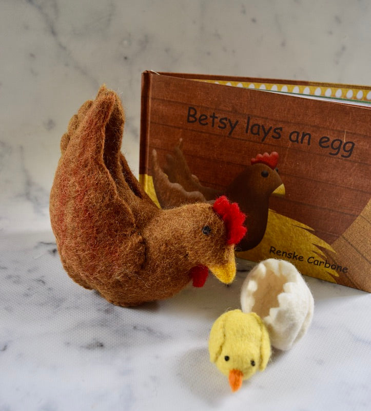 Betsy lays an egg book + toy