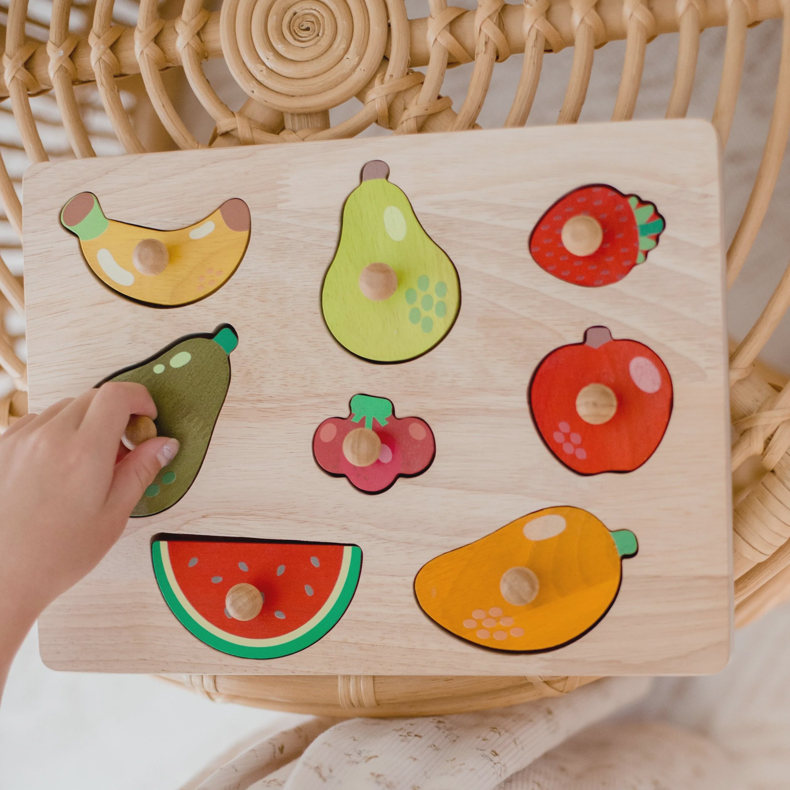 Qtoys - Fruit Knob Puzzle - Wooden