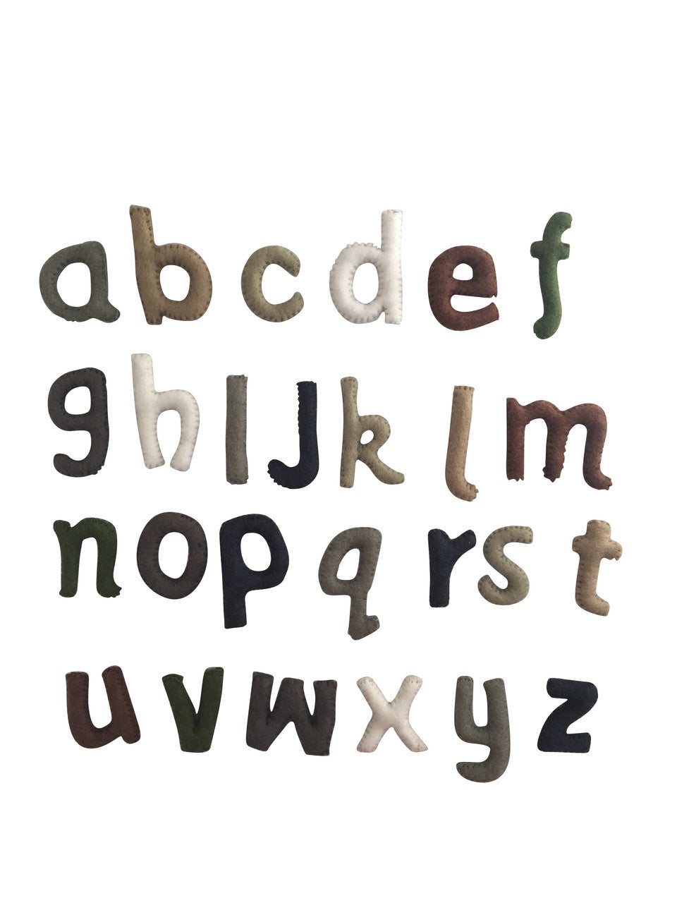 PAPOOSE - Lowercase Alphabet Natural Stitched 7cm H