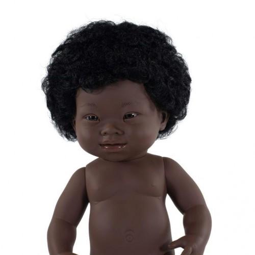 Products Miniland Doll - African Down Syndrome Girl, 38 cm, Anatomically Correct Baby