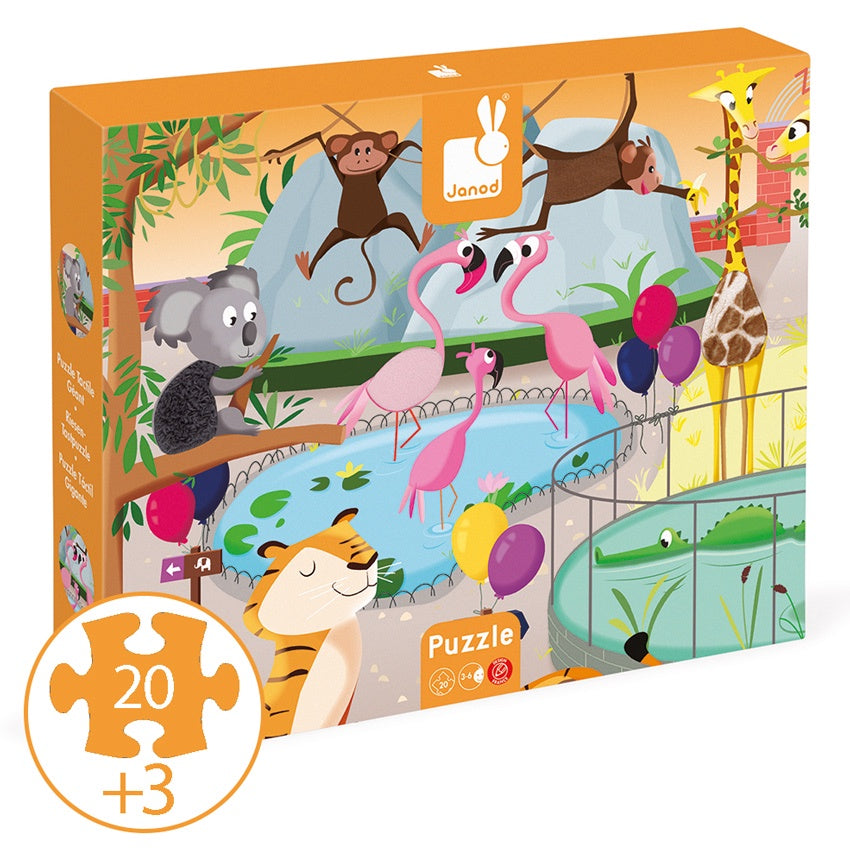 JANOD - Puzzle Tactile Zoo - 20 Piece