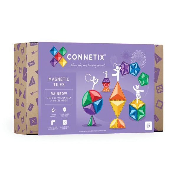 CONNETIX Magnetic Tiles -RaCon-RShape36inbow Shape Expansion Pack 36 pc