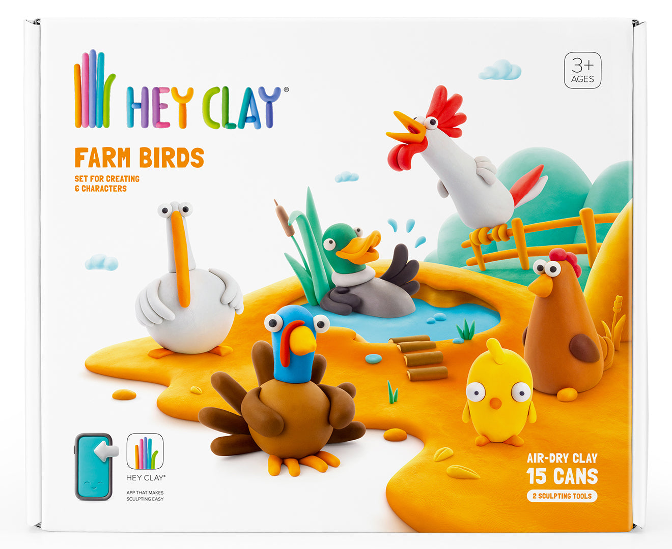 Hey Clay Sets - Farm Birds - 15 Cans