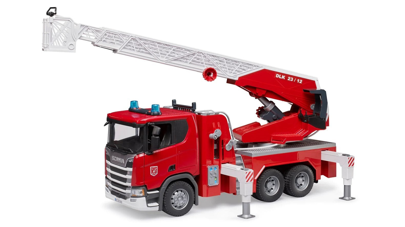 BRUDER - SCANIA R-Series Fire Engine w/water spout,slewing ladder.lights 03591