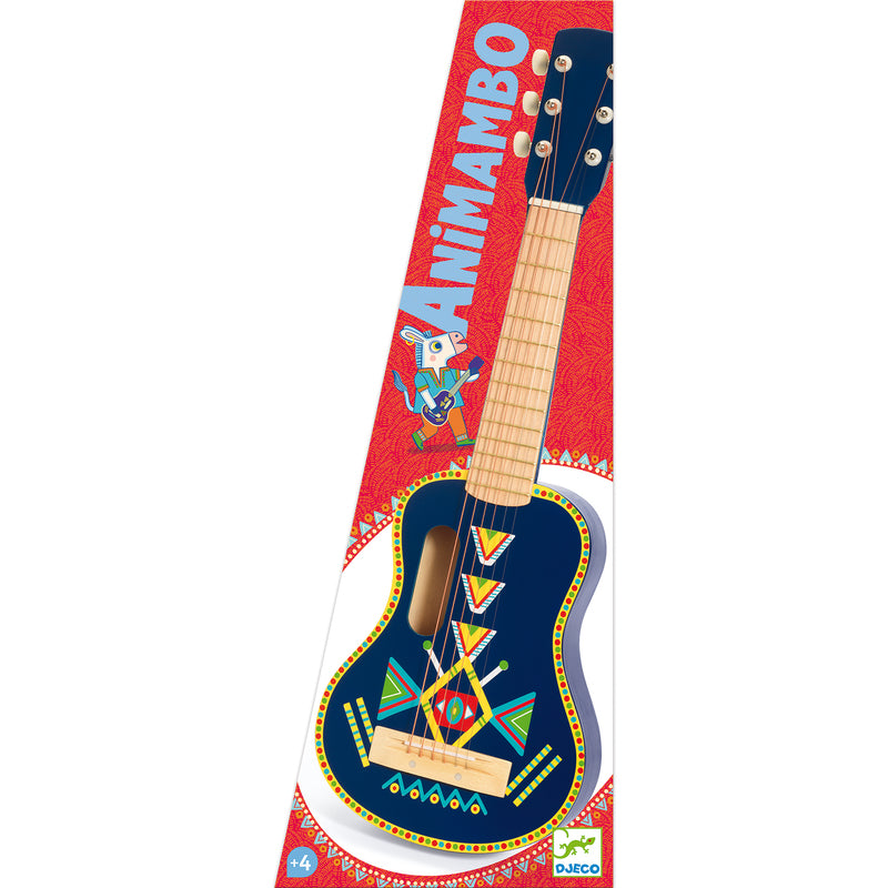 DJECO Animambo Music Guitar with 6 Metallic Ropes - Blue