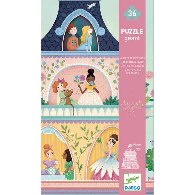 DJECO Puzzle Giant - The Princess Tower - 36 Piece -Floor Puzzle