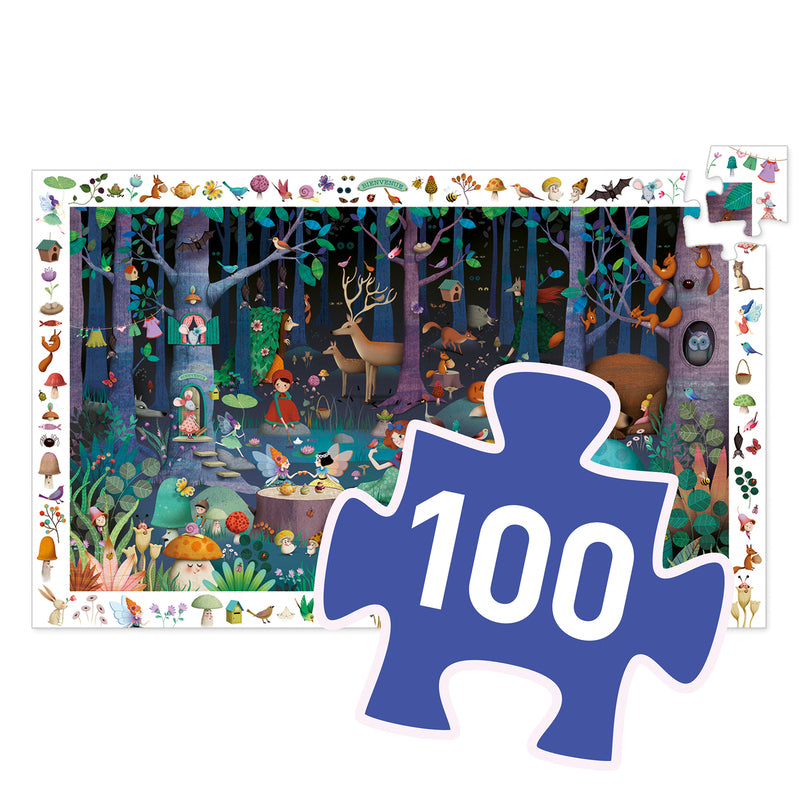 DJECO Puzzle Observation - Enchanted Forest - 100 Piece