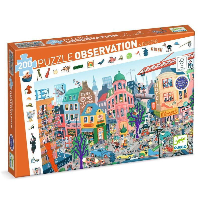 DJECO Puzzle Observation City- 200piece