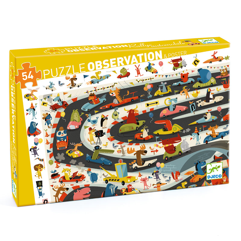 DJECO Puzzle Observation Car Rally - 54 piece