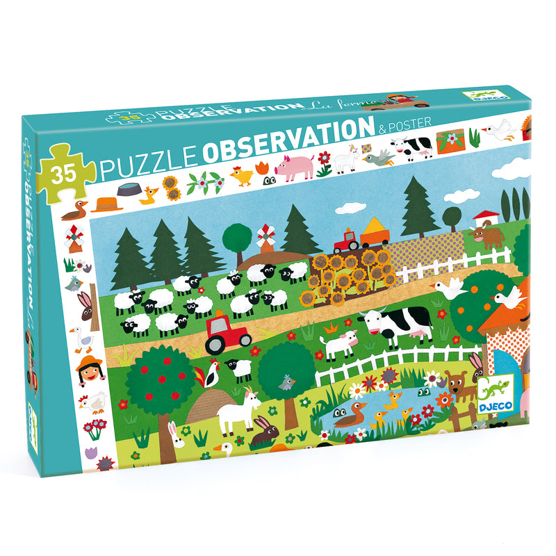 DJECO Puzzle Observation Farm 35pc
