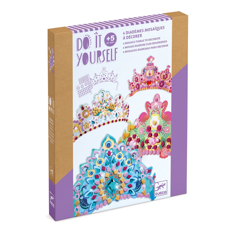 DJECO Art Kit - Do It Yourself Like A Princess Tiaras (Mosaic Stickers)