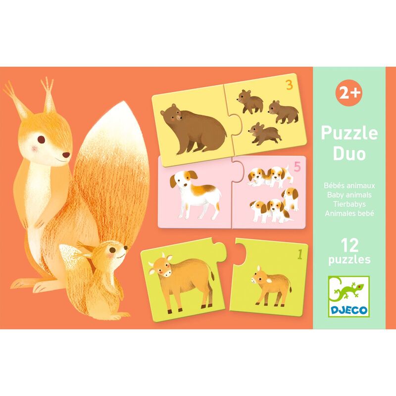 DJECO Puzzle Duo -  Baby Animals 24pc Puzzle