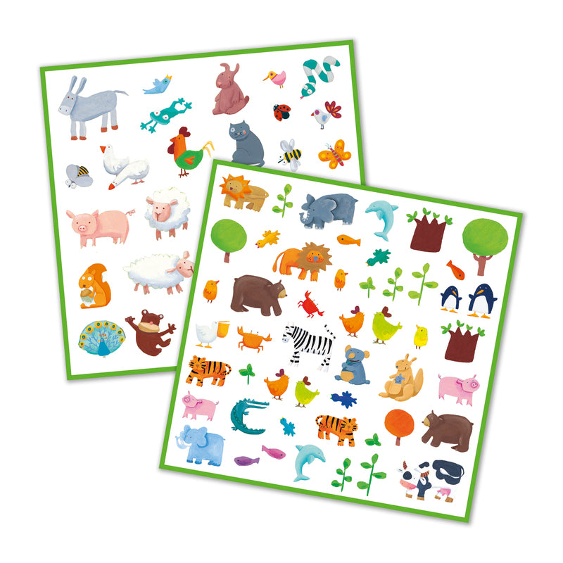 DJECO Stickers Animals - Pack of 160
