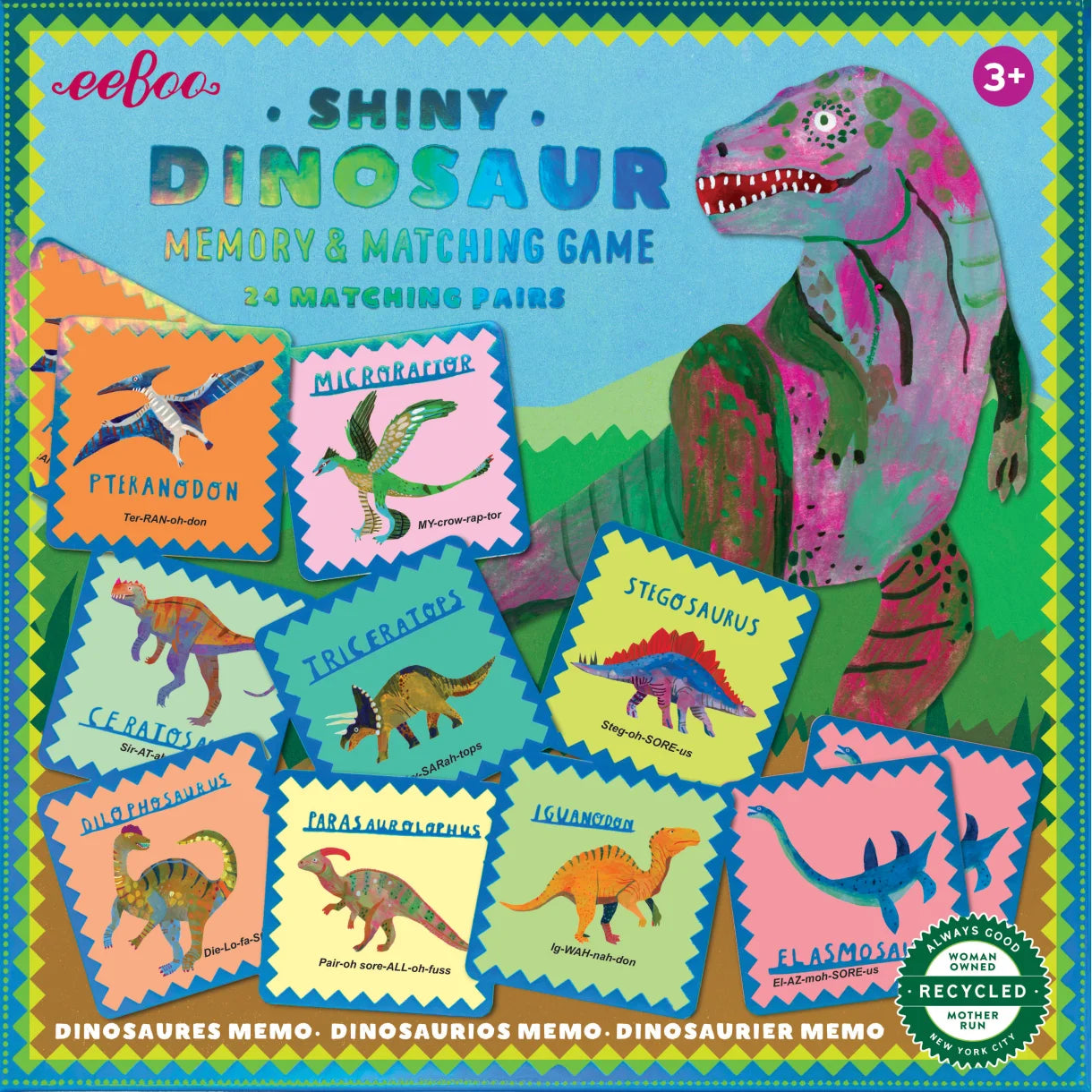 EEBOO Memory Match Game - Shiny Dinosaur