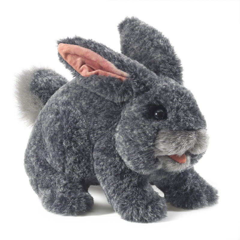 FOLKMANIS HAND PUPPET Grey Bunny Rabbit