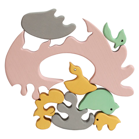 Fauna Puzzle - Chicken Family - Wooden Puzzle