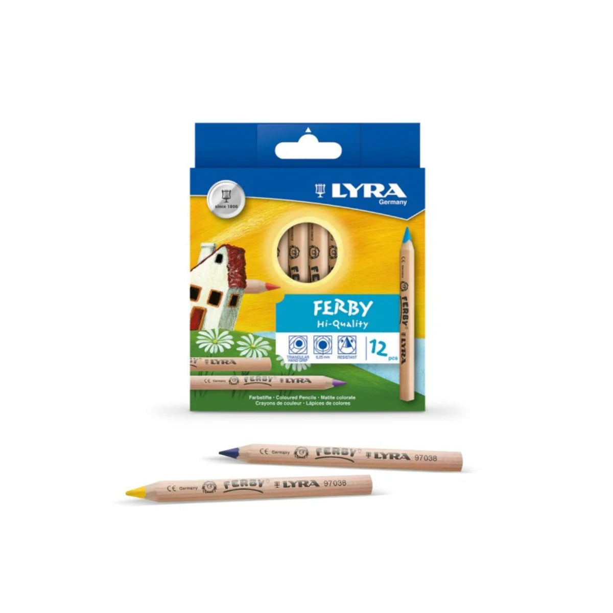 Lyra Ferby -  Coloured Pencils - Unlacquered  Box of 12 pack  Shorts