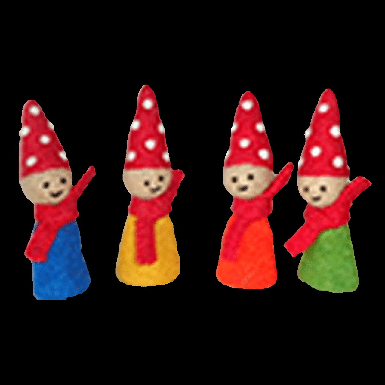 PAPOOSE Felt Finger Puppets Set of 4 -  Gnomes