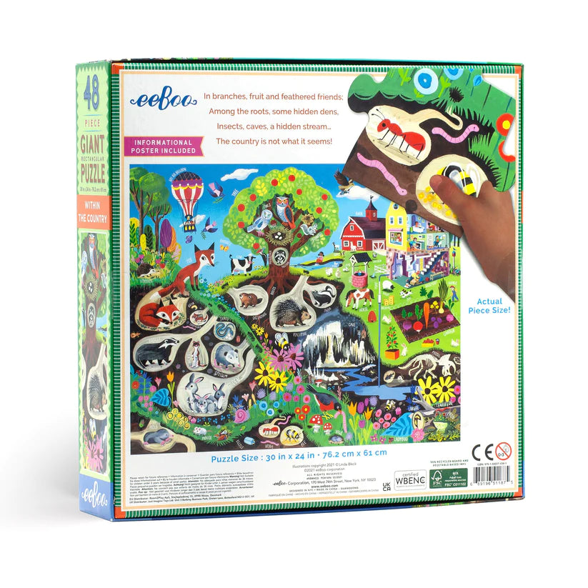 EEBOO - Floor Puzzle - Within the Country - 48 Piece